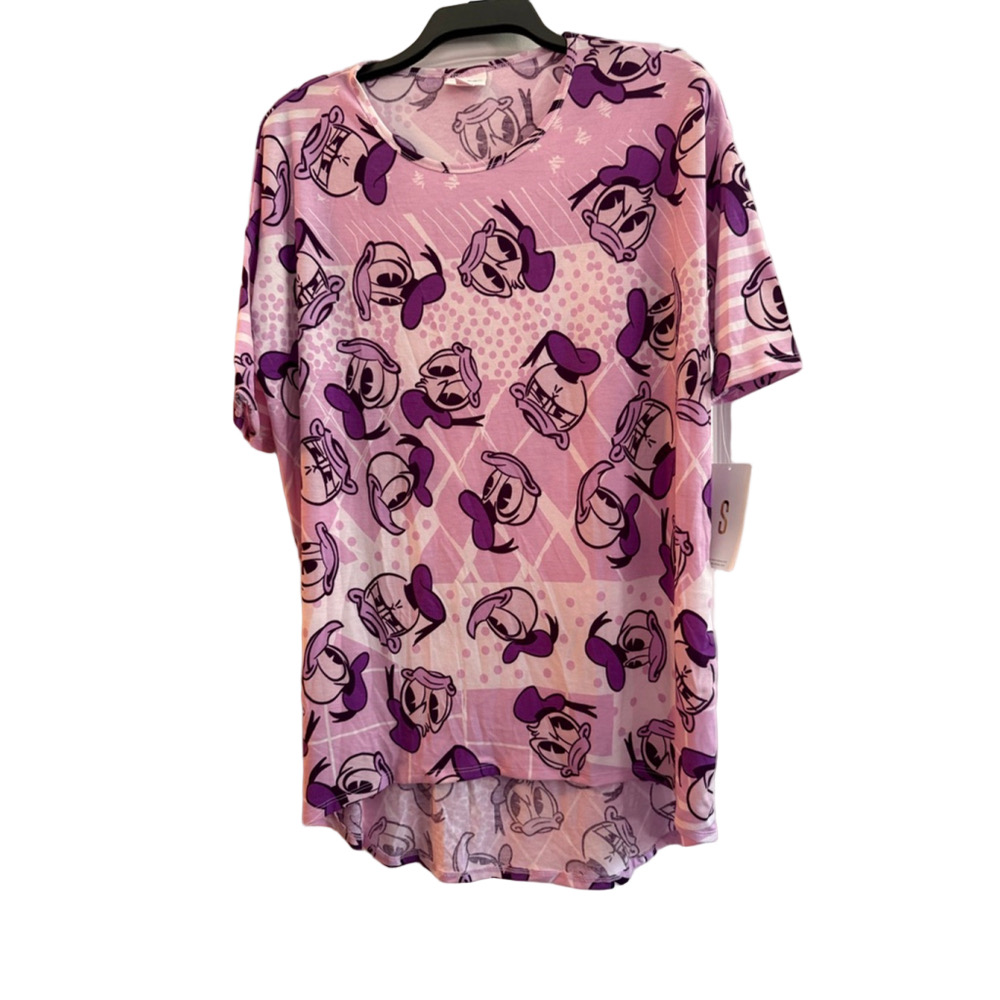 🔥NWT LuLaRoe + DISNEY Irma Top S | Donald Duck | Purple Graphic Tee
